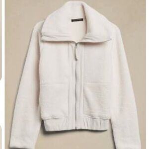 Banana Republic, White Sherpa Bomber Jacket, XXS